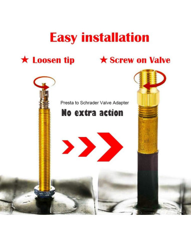 21 Adaptadores de Válvula de Bronce Mamakoi para Bicicleta
