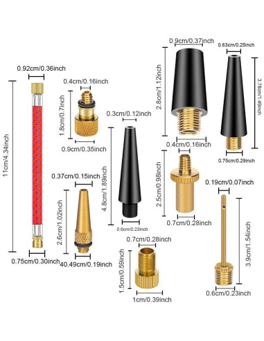 21 Adaptadores de Válvula de Bronce Mamakoi para Bicicleta