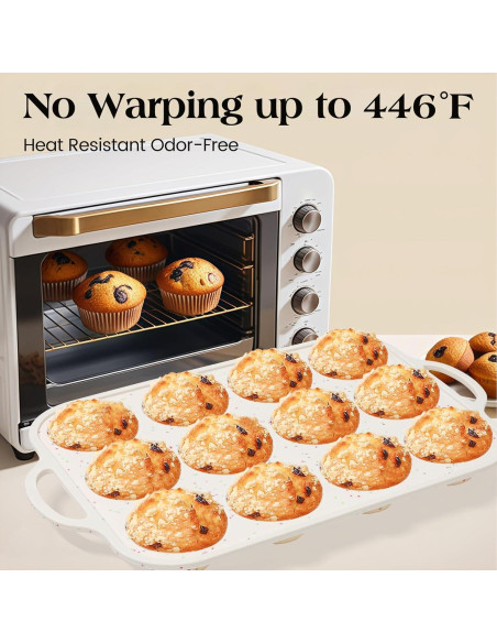 Molde para Muffins de Silicona Vinino 2Pack 12 Tazas Antiadherente