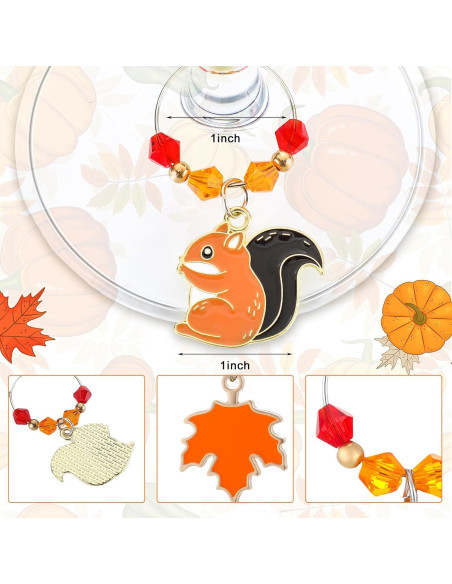 Marcadores de Vino de Acción de Gracias Sasylvia - 8 Piezas