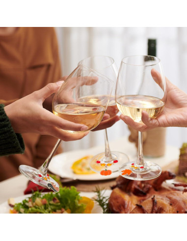 Marcadores de Vino de Acción de Gracias Sasylvia - 8 Piezas