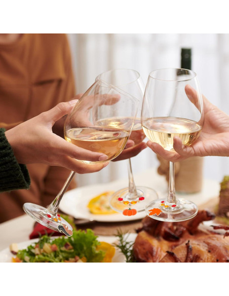 Marcadores de Vino de Acción de Gracias Sasylvia - 8 Piezas