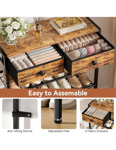 Estante para Zapatos UNITSTAGE 5 Niveles Marrón Rústico 16-20 Pares