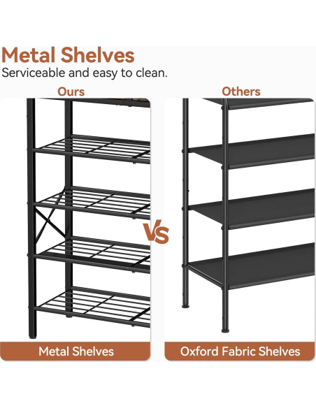 Estante para Zapatos UNITSTAGE 5 Niveles Marrón Rústico 16-20 Pares
