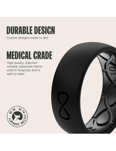 Anillo de Silicona Groove Life para Hombres - Negro 11 2