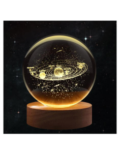 Lámpara de Noche 3D Flexzion Sistema Solar 60mm USB Ajustable
