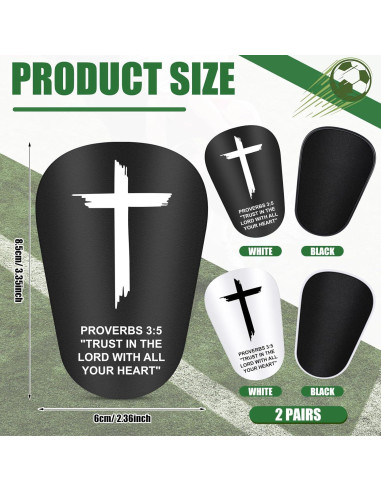 2 Pares Mini Espinilleras Fútbol DERTE 8.5x6 cm Cruz de Fe