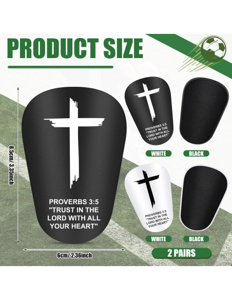 2 Pares Mini Espinilleras Fútbol DERTE 8.5x6 cm Cruz de Fe