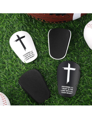 2 Pares Mini Espinilleras Fútbol DERTE 8.5x6 cm Cruz de Fe