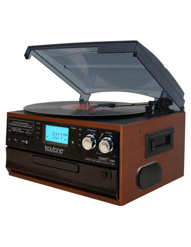 Reproductor de Vinilo Bluetooth Boytone BT-22MS con Radio y CD