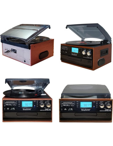 Reproductor de Vinilo Bluetooth Boytone BT-22MS con Radio y CD