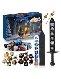 Calendario de Adviento 2025 GZJQW con Dados D&D y Accesorios