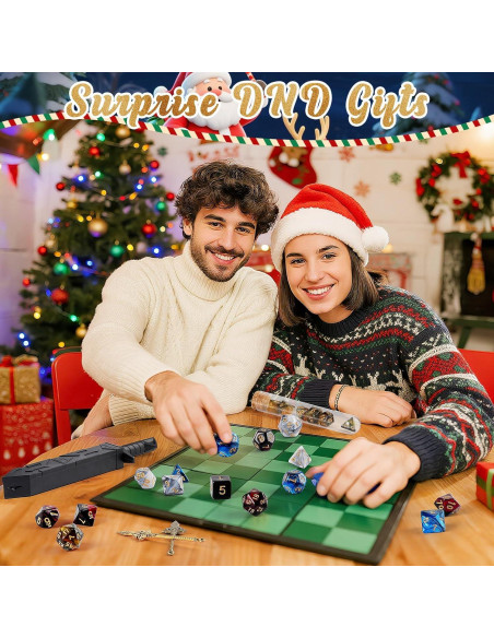 Calendario de Adviento 2025 GZJQW con Dados D&D y Accesorios