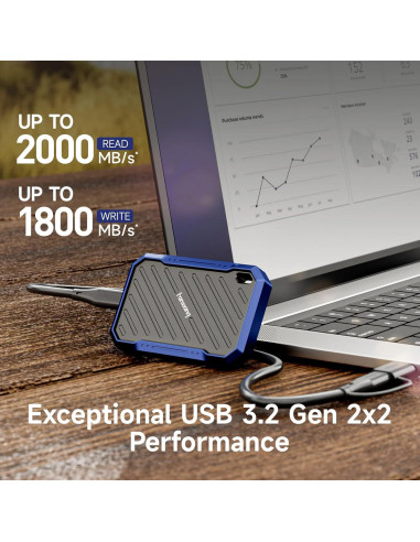 SSD Externo Portátil fanxiang 1TB USB 3.2 Gen2 IP68