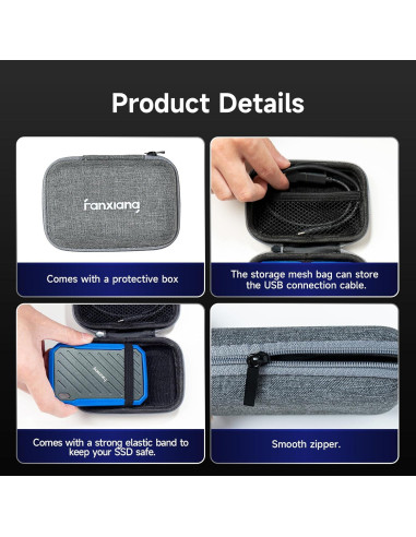 SSD Externo Portátil fanxiang 1TB USB 3.2 Gen2 IP68