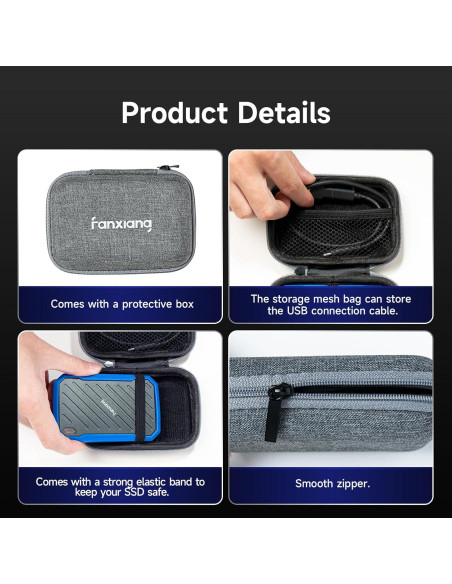 SSD Externo Portátil fanxiang 1TB USB 3.2 Gen2 IP68