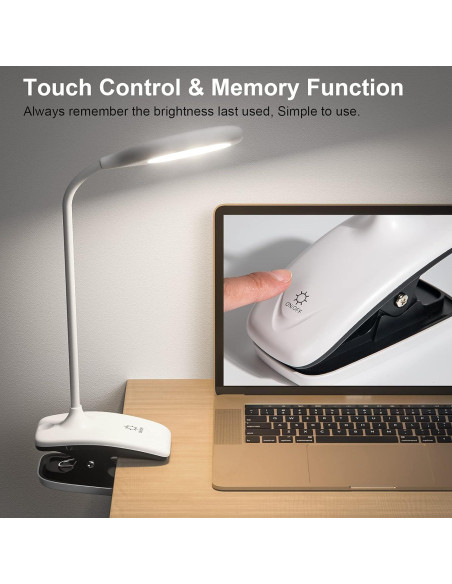 Lámpara de Escritorio LED DEEPLITE Recargable con Clip 8W