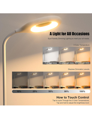 Lámpara de Escritorio LED DEEPLITE Recargable con Clip 8W