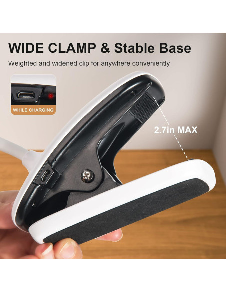 Lámpara de Escritorio LED DEEPLITE Recargable con Clip 8W
