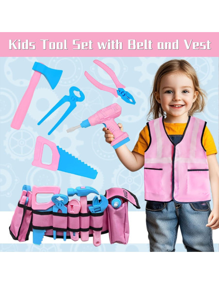 Juego de Herramientas para Niños 55 Piezas Verceco Rosa