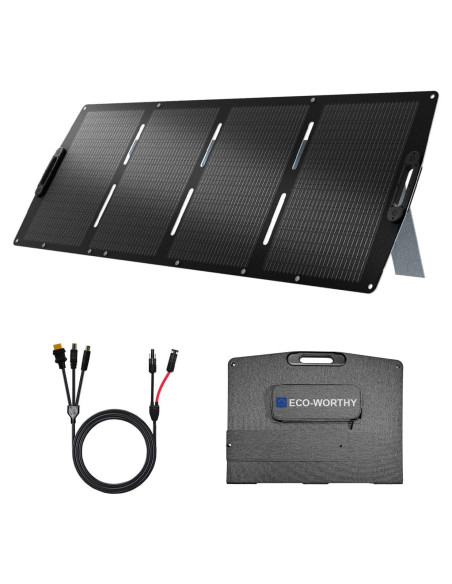 Panel Solar Portátil ECO-WORTHY 200W Plegable 23% Eficiencia