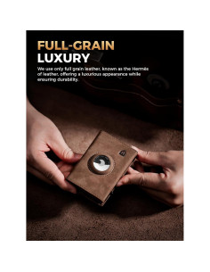 Billetera AirTag LORZOR de cuero con bloqueo RFID para hombres 2