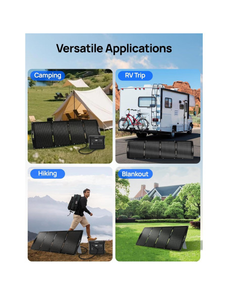 Panel Solar Portátil ECO-WORTHY 200W Plegable 23% Eficiencia