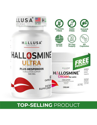 Suplemento Circulación Sanguínea Hallosmine 500mg Diosmina 60 Cápsulas