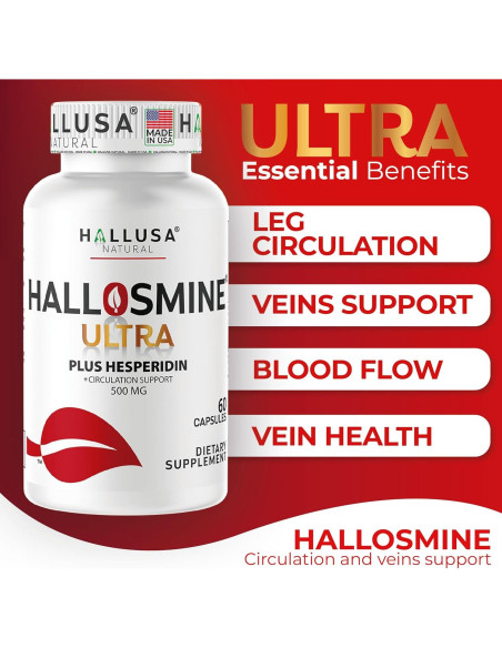 Suplemento Circulación Sanguínea Hallosmine 500mg Diosmina 60 Cápsulas