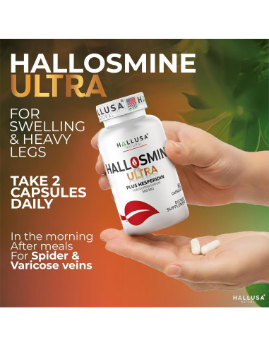Suplemento Circulación Sanguínea Hallosmine 500mg Diosmina 60 Cápsulas