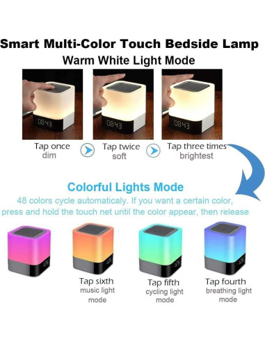 Altavoz Bluetooth KPR 5 en 1 con Luz LED y Reloj Despertador