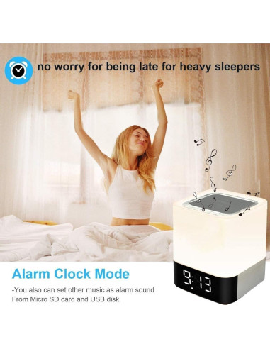 Altavoz Bluetooth KPR 5 en 1 con Luz LED y Reloj Despertador