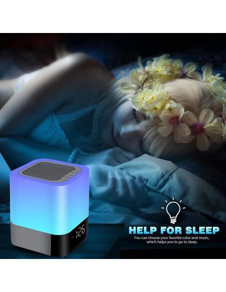 Altavoz Bluetooth KPR 5 en 1 con Luz LED y Reloj Despertador