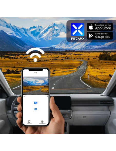 Cámara de Salpicadero Fitcamx 2K Delantera + 1080P Trasera para Hyundai Kona 2023-2025