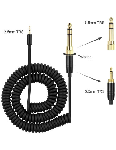 Cable de audio en espiral Xivip 1.83-3.05m 3.5mm a 2.5mm