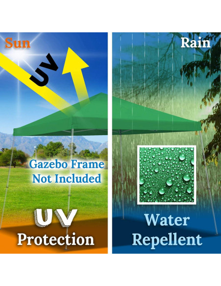 Toldo de Reemplazo YardGrow 2.44x2.44m para Carpa Inclinada Verde