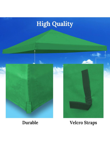 Toldo de Reemplazo YardGrow 2.44x2.44m para Carpa Inclinada Verde