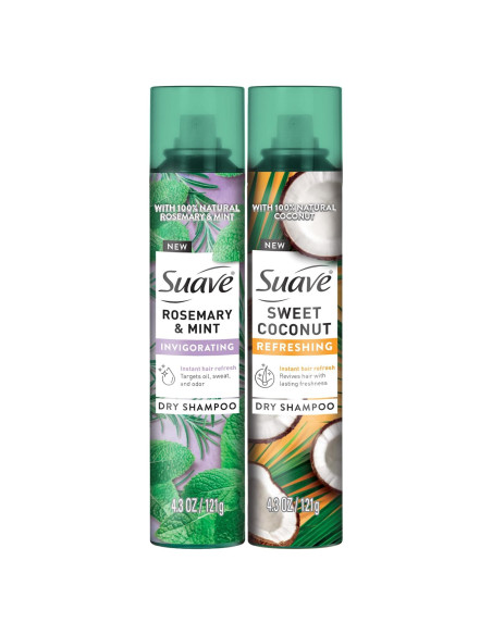 Champú Seco Suave 2-Pack - Romero y Menta, Coco Dulce 121g