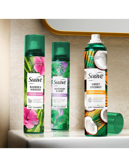Champú Seco Suave 2-Pack - Romero y Menta, Coco Dulce 121g