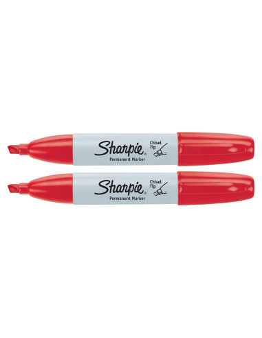 Marcador Permanente Sharpie Rojo Punta Cincel - Paquete de 2
