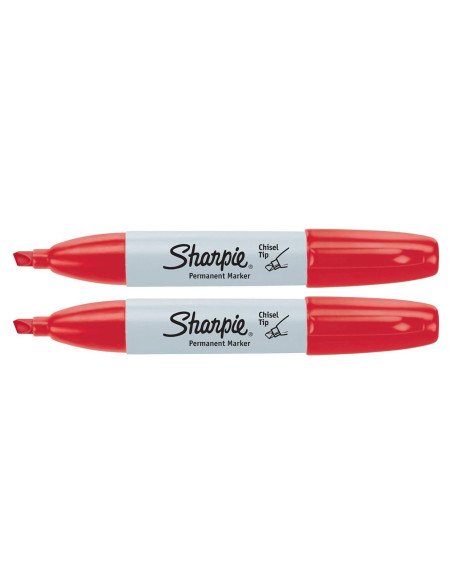 Marcador Permanente Sharpie Rojo Punta Cincel - Paquete de 2