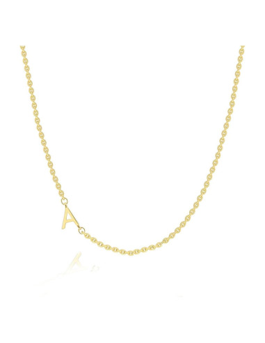 Collar Inicial Dainty de Oro 14k LuckFairy para Mujeres