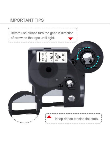 Cinta de Etiquetado RAEMALL D1 12mm Brillante 5-Pack