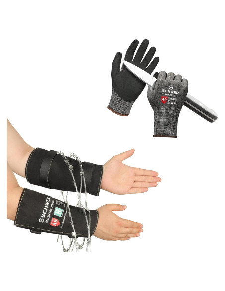 Guantes ProGuard M + Mangas Resistentes a Cortes ANSI A9