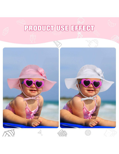 Sombreros de Sol para Niñas Bebés Syhood - 2 Piezas Ajustables