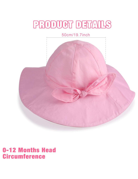 Sombreros de Sol para Niñas Bebés Syhood - 2 Piezas Ajustables