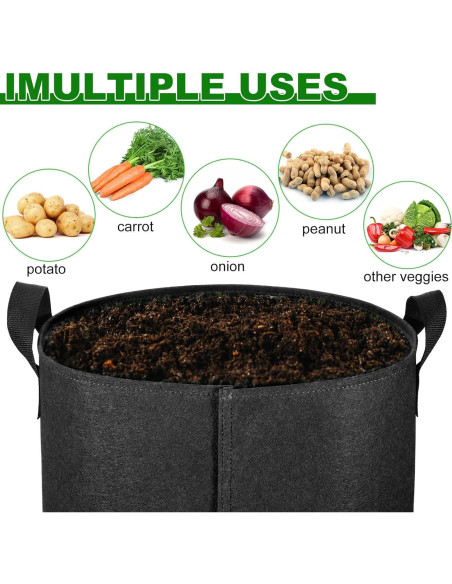 Paquete de 6 bolsas de cultivo de papa OPPOLIFE 10 galones