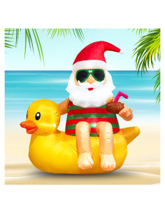Decoración Inflable Navidad Santa en Pato VOCADE 130cm LED