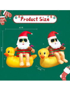 Decoración Inflable Navidad Santa en Pato VOCADE 130cm LED 2