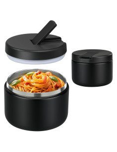 Tarro de Comida Aislado Pawtong 350ml Negro a Prueba de Fugas